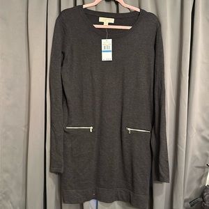 MICHAEL Michael Kors Knit Dress NWT Size XL. Charcoal Gray RN#111818